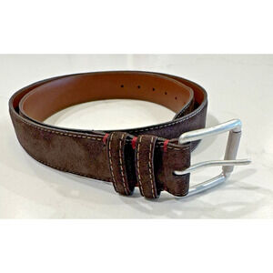 TORINO LEATHER CO Chocolate Brown European Suede Belt USA Made Size 42